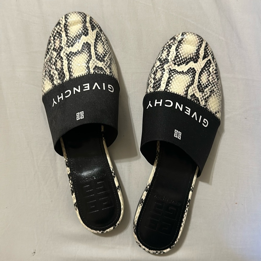 Givenchy Snake Print Mules 37.5